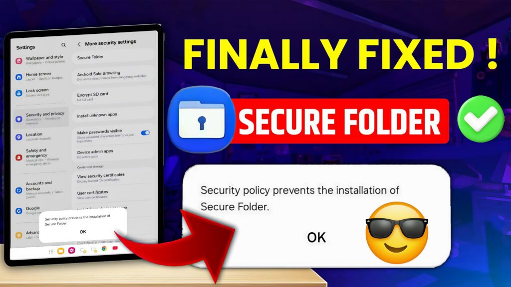 Security Policy Prevents The Installation Of Secure Folder